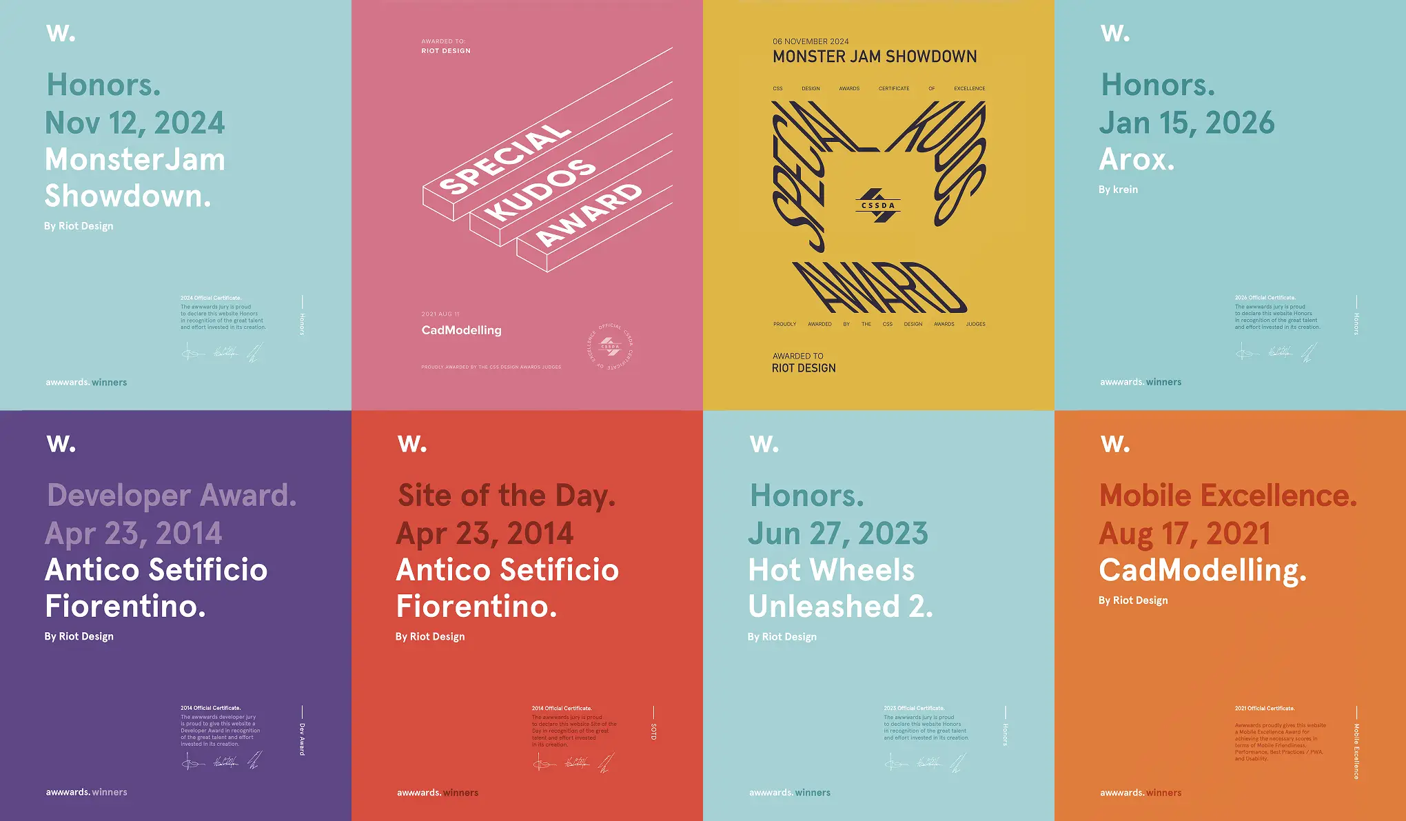 Pater Design Riots Premi e Riconoscimenti per Web Design | Riot Design